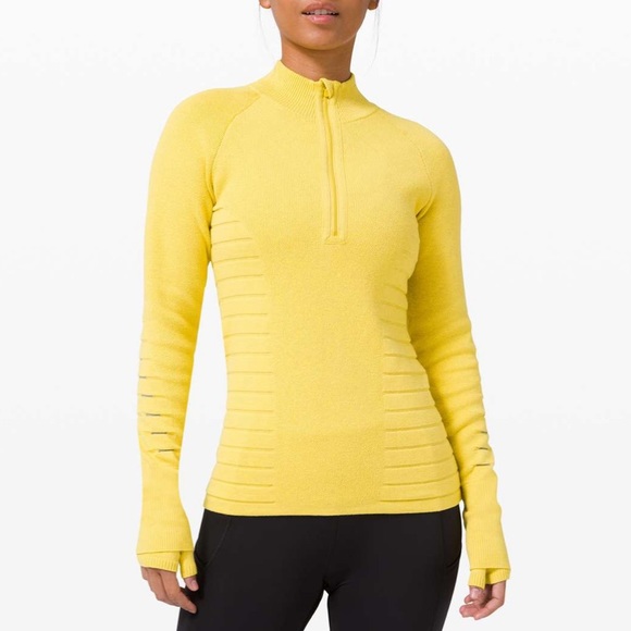 lululemon athletica Sweaters - Lightning bold 1/2 zip sweater in heathered Soleil